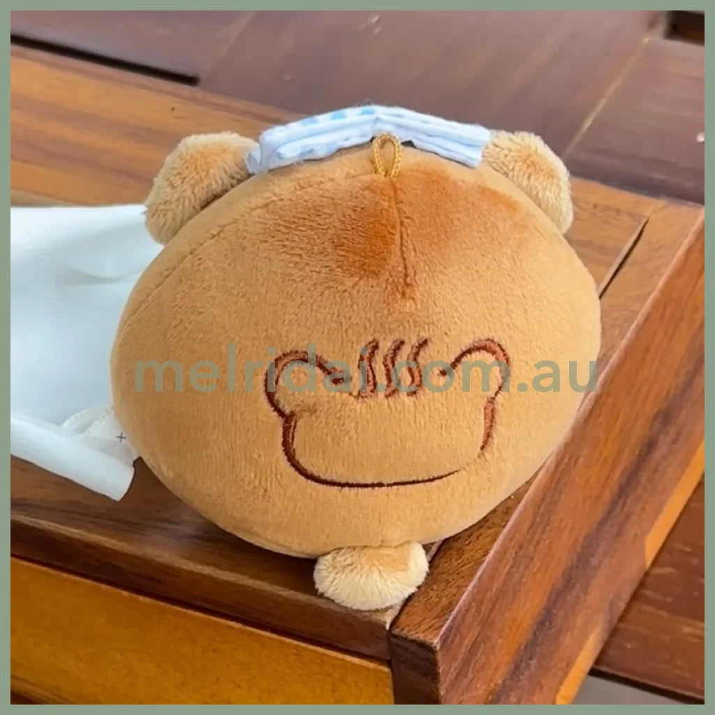 SAN-X | Rilakkuma Tea House Limited Mascot Holder Bag Charm Keychain (Manju Bun Style)