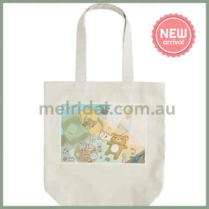 SAN-X | Rilakkuma Tote Bag White 400×390×100mm (Stay With Me)