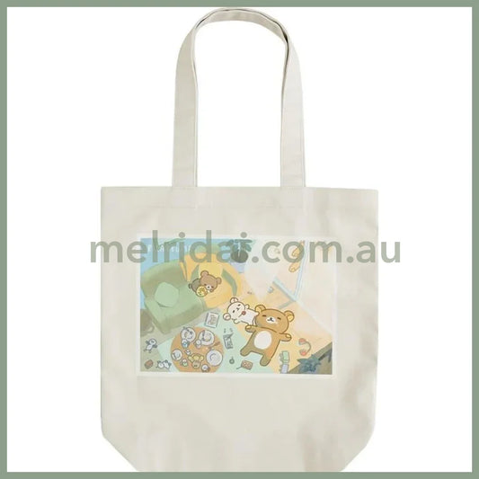 SAN-X | Rilakkuma Tote Bag White 400×390×100mm (Stay With Me)