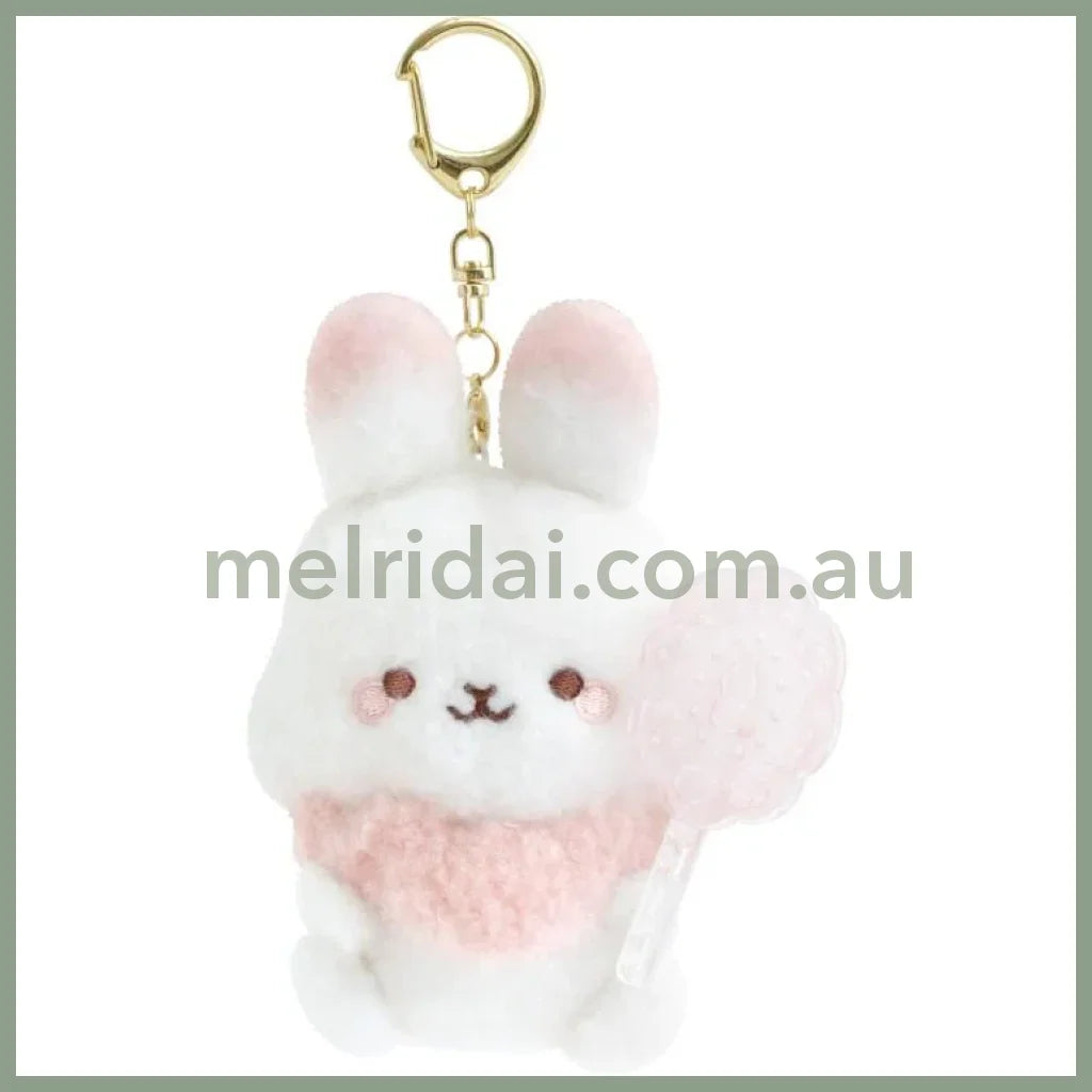 SAN X | Sugarcocomuu Burasage Mascot Strap Plush Keychain 105×95×35mm (Lolli and Pop’s Candy Day)