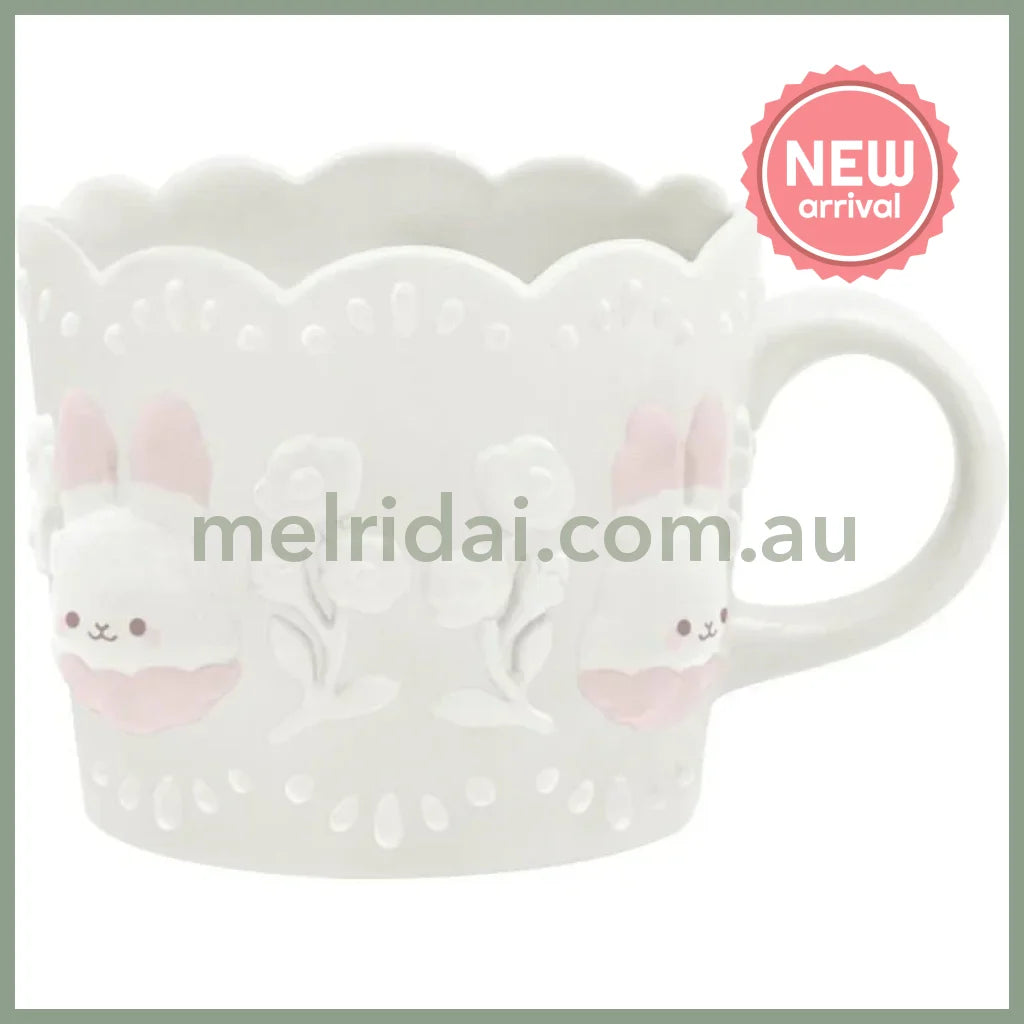 SAN X | Sugarcocomuu Ceramic Mug 3D White Lace 76×Φ103mm (Lolli and Pop’s Candy Day)
