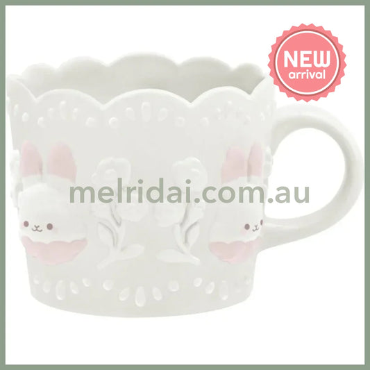 SAN X | Sugarcocomuu Ceramic Mug 3D White Lace 76×Φ103mm (Lolli and Pop’s Candy Day)