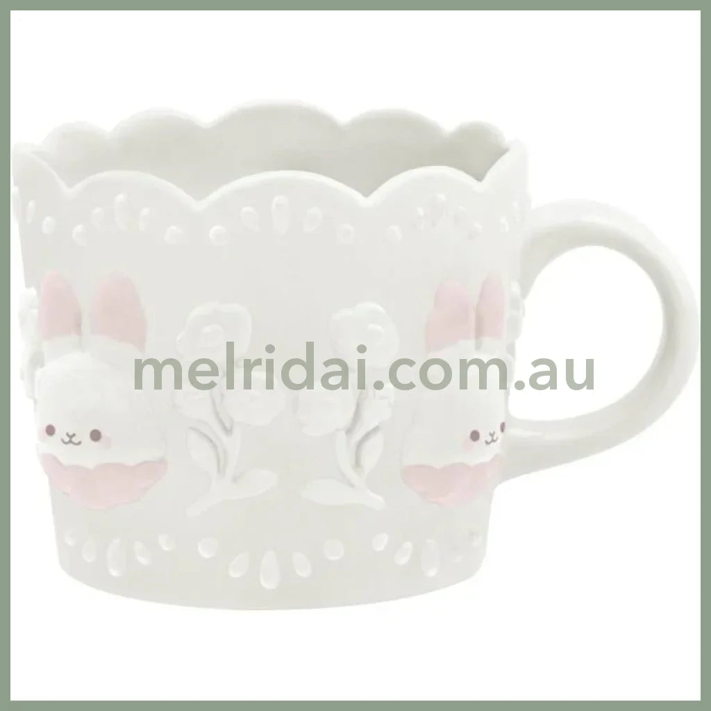 SAN X | Sugarcocomuu Ceramic Mug 3D White Lace 76×Φ103mm (Lolli and Pop’s Candy Day)