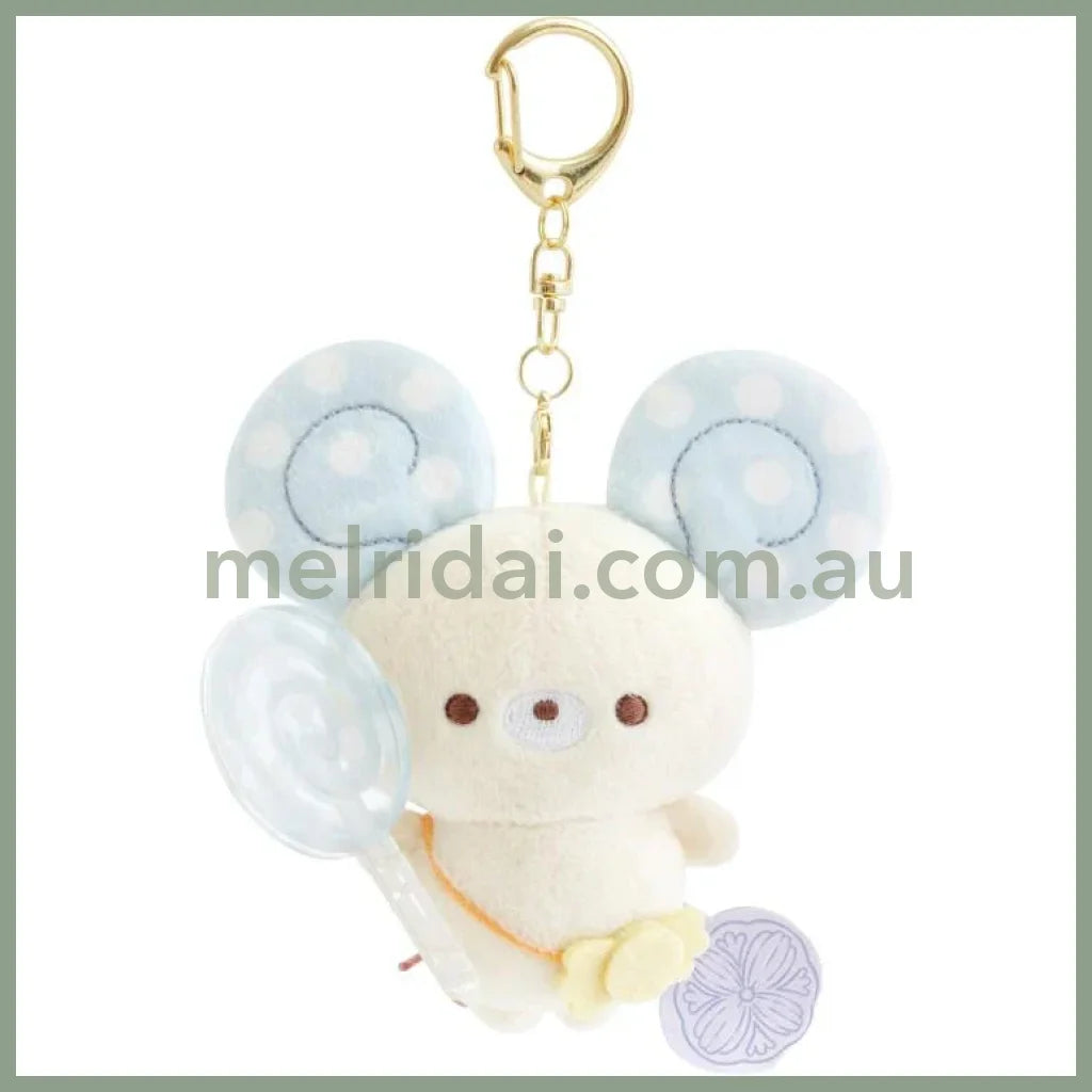 SAN X | Sugarcocomuu Chu Pop Candy Burasage Mascot Strap Plush Keychain 105×95×35mm (Lolli and Pop’s Candy Day)