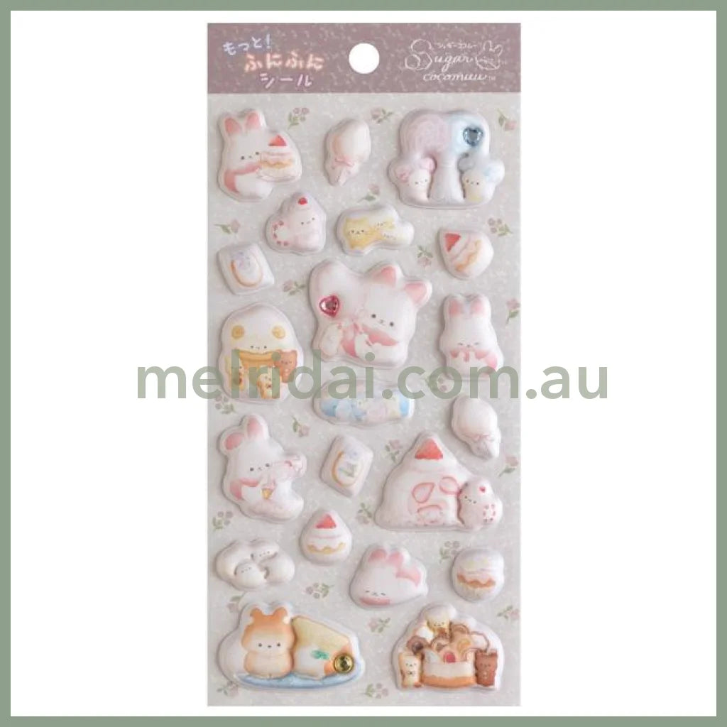 SAN-X | Sugarcocomuu Marshmallow Stickers 200×95mm (Squishy Rhinestones)