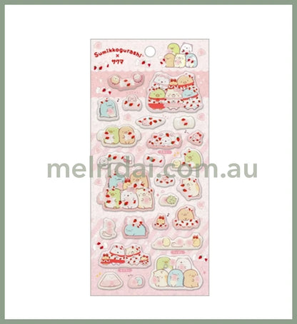 San-X | Sumikko Gurashi Bubble Sticker 200×95Mm (Sakuma Strawberry Milk Candy)