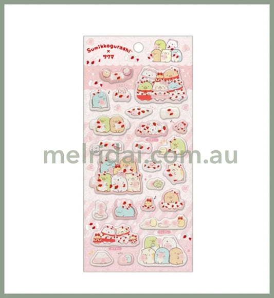 San-X | Sumikko Gurashi Bubble Sticker 200×95Mm (Sakuma Strawberry Milk Candy)