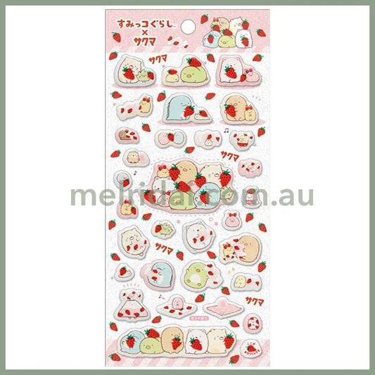 San-X | Sumikko Gurashi Bubble Sticker 200×95Mm (Sakuma Strawberry Milk Candy)