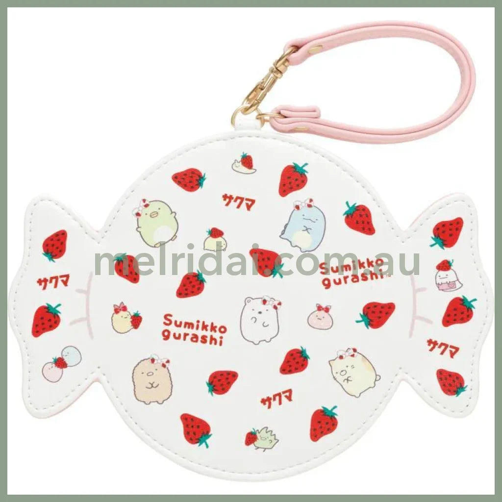 San-X | Sumikko Gurashi Candy Die-Cut Pass Case Card Holder 130×180Mm (Sakuma Strawberry Milk Candy)