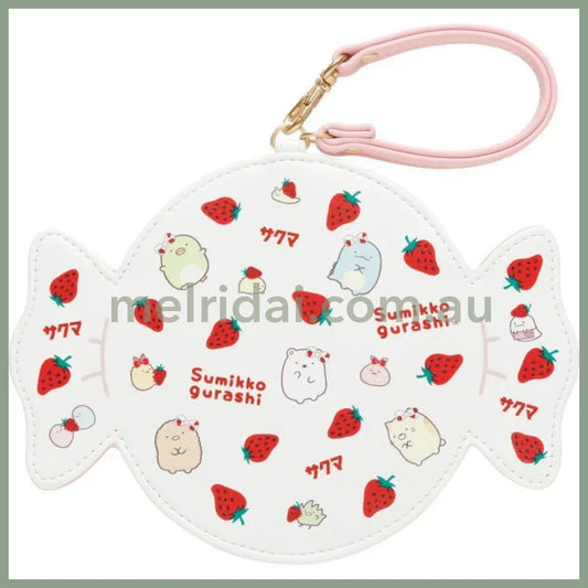 San-X | Sumikko Gurashi Candy Die-Cut Pass Case Card Holder 130×180Mm (Sakuma Strawberry Milk Candy)