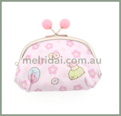 San - X | Sumikko Gurashi Clasp Purse Sakura Limited W120×H90×D40Mm (L) 角落生物 粉色樱花口金包/零钱包/硬币包（大号）