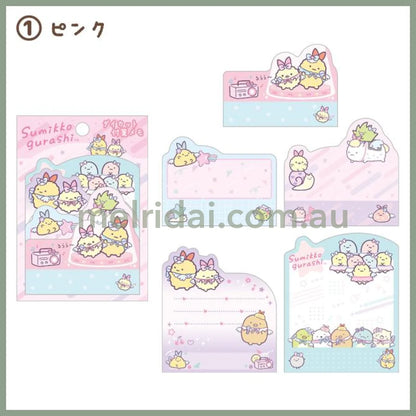 San-X | Sumikko Gurashi Die-Cut Sticky Notes (Angel Ebiten Idol)5 Designs 25 Sheets In Total 1 Pink