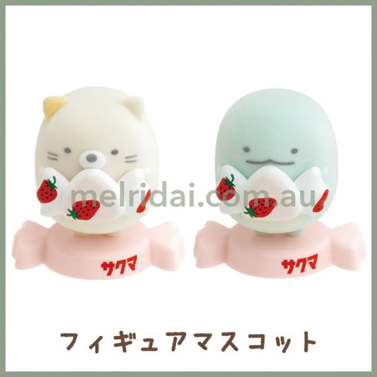 San-X | Sumikko Gurashi Flocked Figure 70×70×60Mm (Sakuma Strawberry Milk Candy)