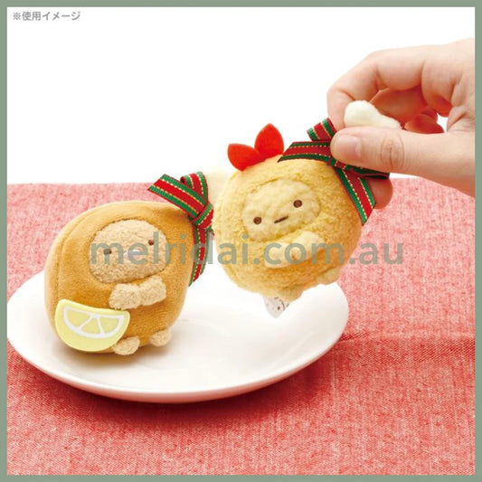 San-X | Sumikko Gurashi Fried Shrimp & Tonkatsu Mini Tenori Plush Set H65×W100×D55Mm Each(Christmas)