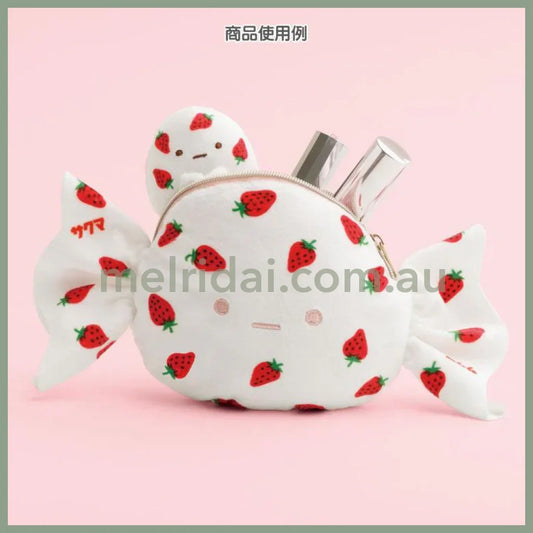 San-X | Sumikko Gurashi Tapioca Mini Tenori Plush & Pouch Set 100×130×90Mm (Sakuma Strawberry