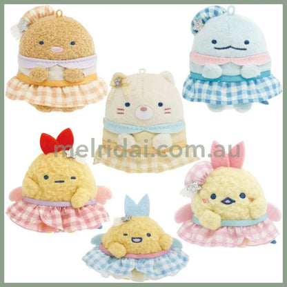 SAN-X | Sumikko Gurashi Tenori Plush Toy 60mm Approx. (Dreaming Idol Gingham Angel Wings)
