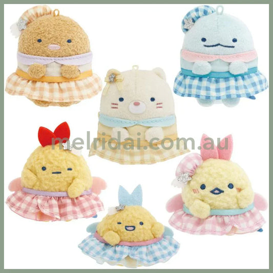 SAN-X | Sumikko Gurashi Tenori Plush Toy 60mm Approx. (Dreaming Idol Gingham Angel Wings)