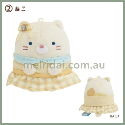 SAN-X | Sumikko Gurashi Tenori Plush Toy 60mm Approx. (Dreaming Idol Gingham Angel Wings) 2. Neko 猫咪