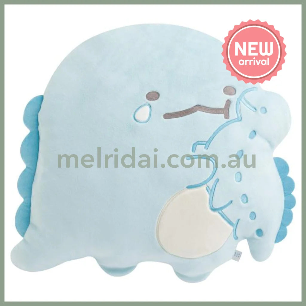 SAN-X | Sumikko Gurashi Tokage Lizard & Mother Cushion 390×420×110mm (Blue Okiniiri)