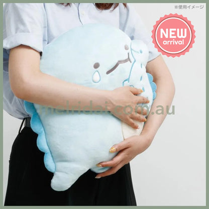 SAN-X | Sumikko Gurashi Tokage Lizard & Mother Cushion 390×420×110mm (Blue Okiniiri)