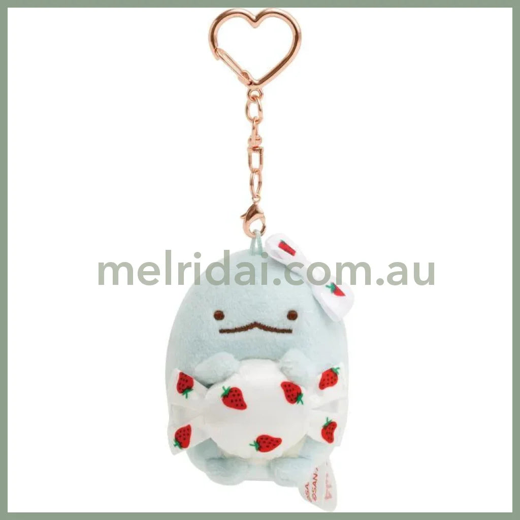 San-X | Sumikko Gurashi Tokage Lizard Plush Keychain 60×50×50Mm (Sakuma Strawberry Milk Candy)