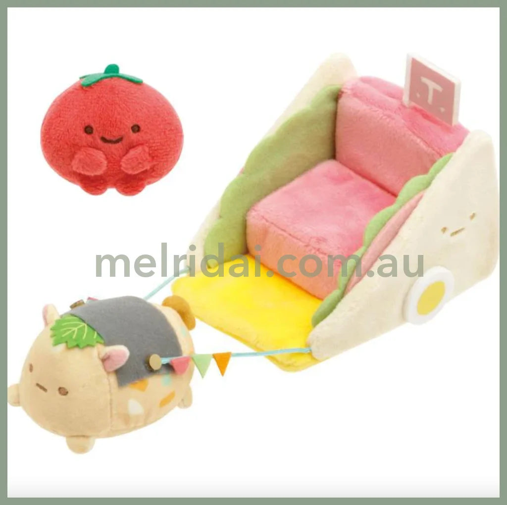 San-Xsumikko Gurashi Welcome To Kingdom Of Foods Tenori Plush Toy Set Mini Tomato & Rice Pony H90 X