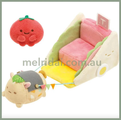 San-Xsumikko Gurashi Welcome To Kingdom Of Foods Tenori Plush Toy Set Mini Tomato & Rice Pony H90 X
