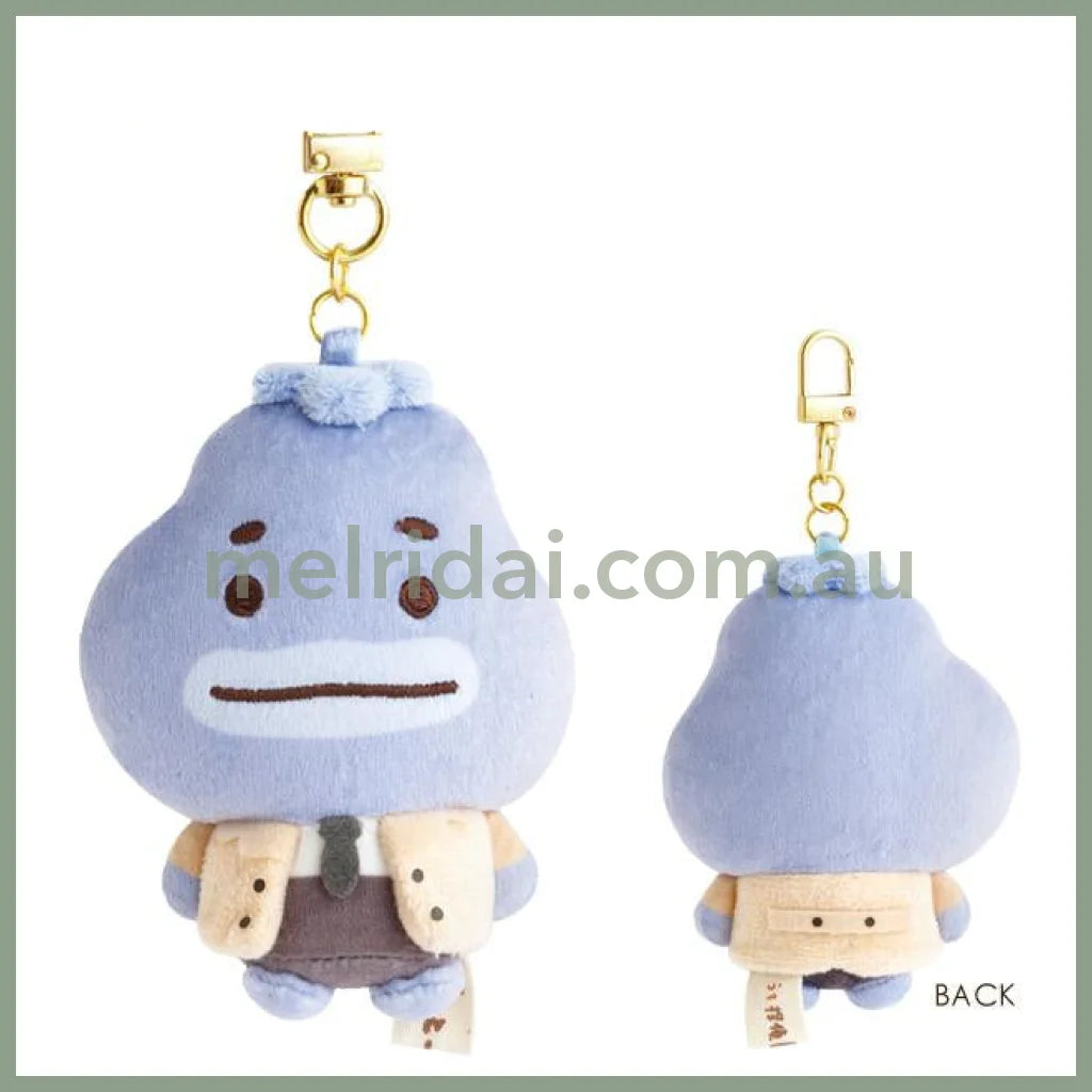 SAN-X | Uso Tantei Tomanto Debut Police Inspector Nasunbo Eggplant Mascot Holder Plush Keychain 80×70×45mm