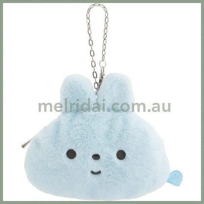SAN-X | Yorisoi Pokanto Mini Pouch Blue Coin Purse Keychain 130 x 145 x 40 mm (Pokantotan Pokanto Simple Theme)