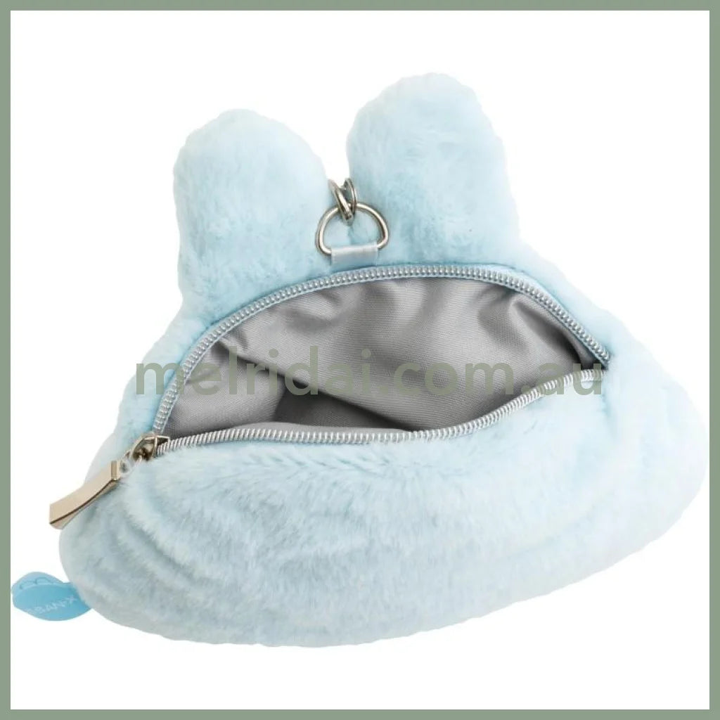 SAN-X | Yorisoi Pokanto Mini Pouch Blue Coin Purse Keychain 130 x 145 x 40 mm (Pokantotan Pokanto Simple Theme)