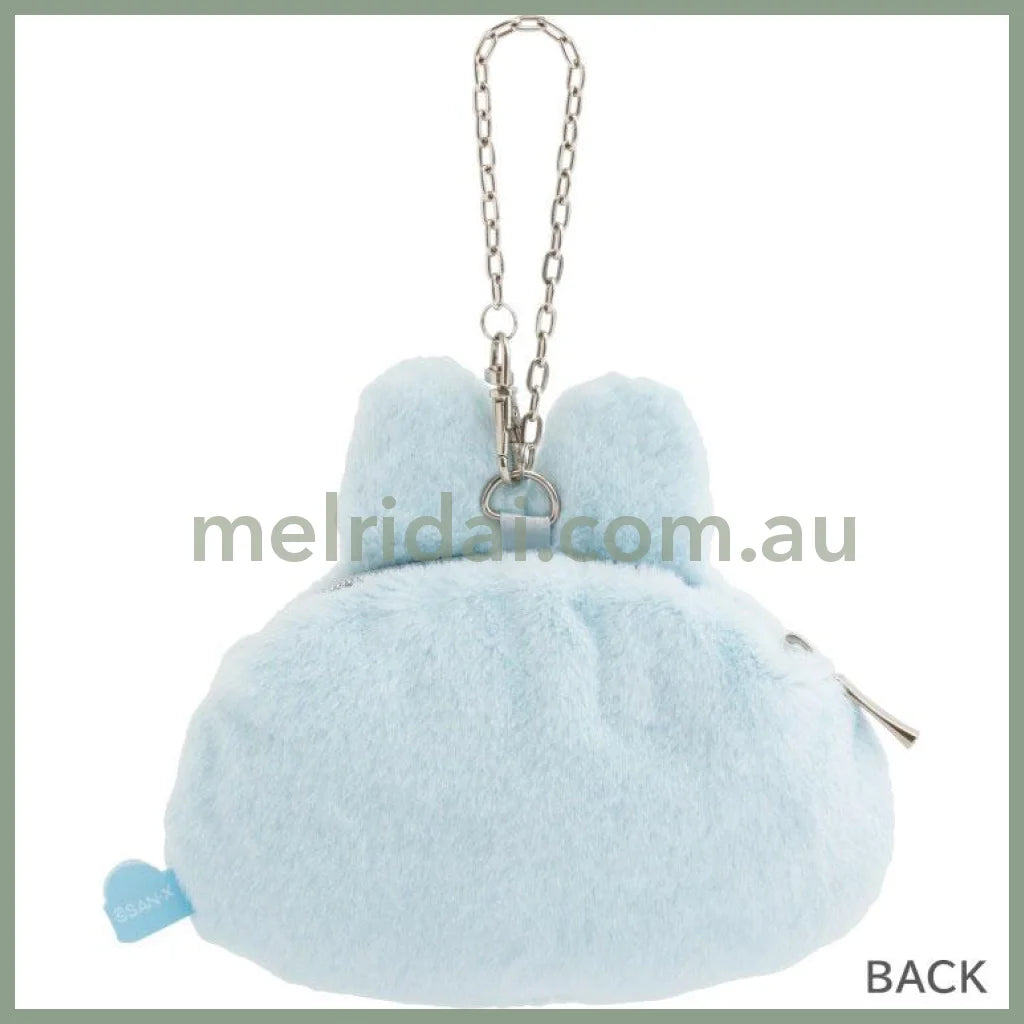 SAN-X | Yorisoi Pokanto Mini Pouch Blue Coin Purse Keychain 130 x 145 x 40 mm (Pokantotan Pokanto Simple Theme)