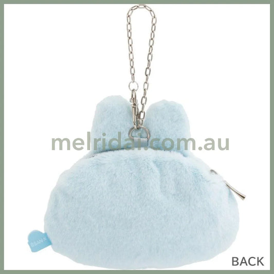 SAN-X | Yorisoi Pokanto Mini Pouch Blue Coin Purse Keychain 130 x 145 x 40 mm (Pokantotan Pokanto Simple Theme)