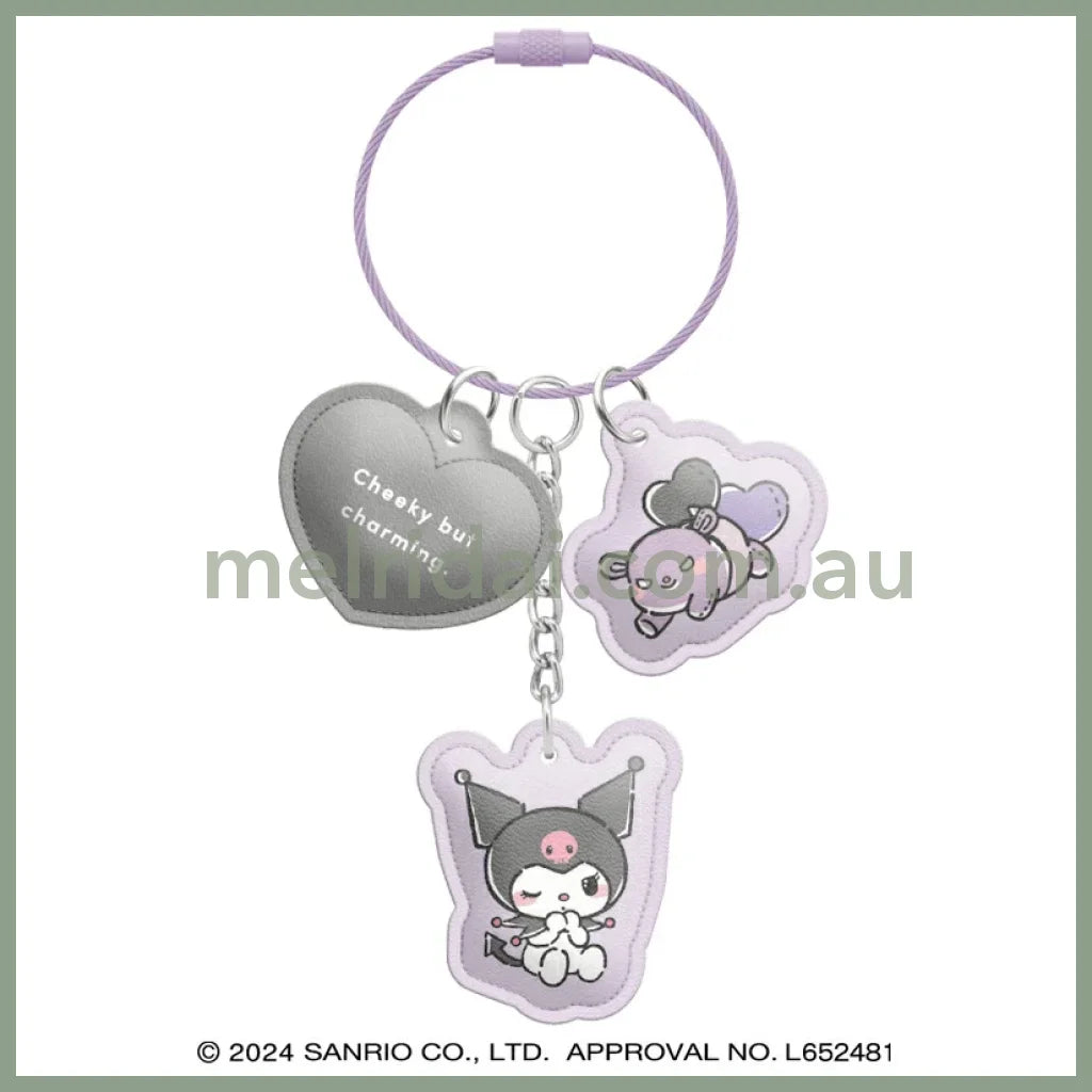 Sanrio | 3-Row Keychain/Key Ring/Key Holder Kuromi H140×W80×D15Mm