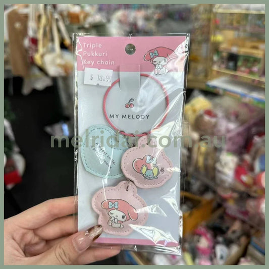 Sanrio | 3-Row Keychain/Key Ring/Key Holder My Melody H140×W80×D15Mm