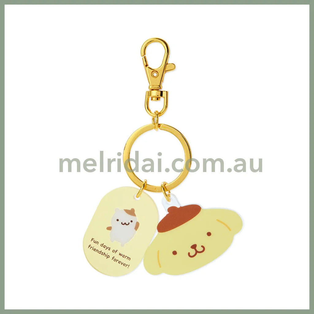 Sanrio | Acrylic Face Shaped Keychain 4.5×0.4×4Cm // Pom Purin