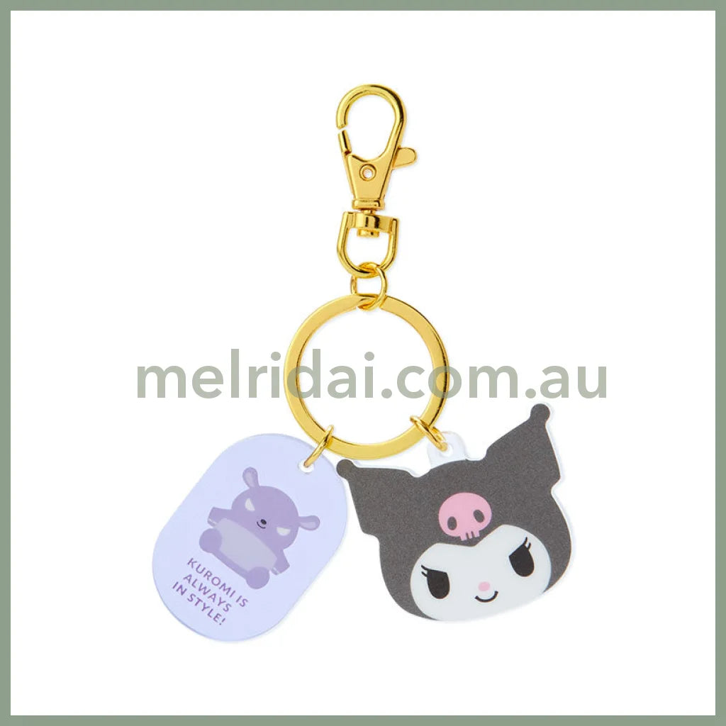 Sanrio | Acrylic Face Shaped Keychain 4.5×0.4×4Cm // Kuromi