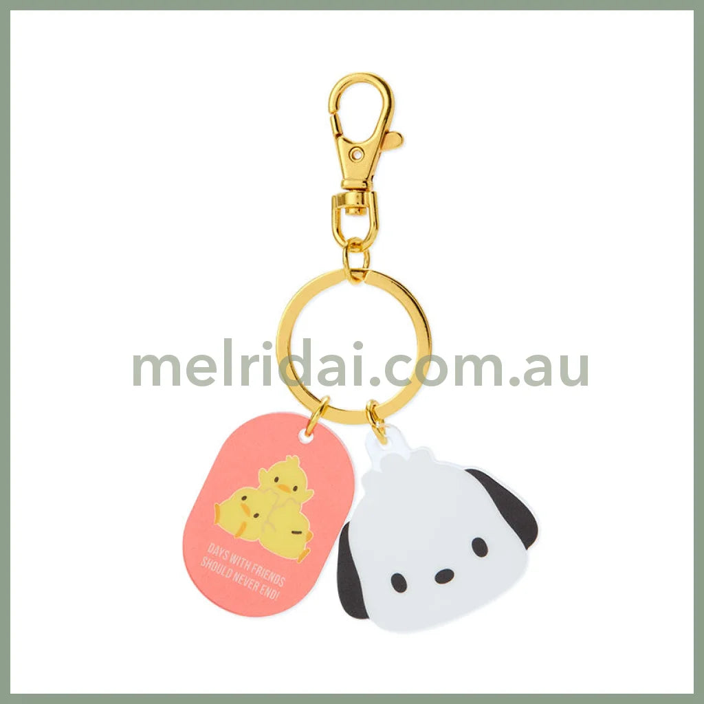 Sanrio | Acrylic Face Shaped Keychain 4.5×0.4×4Cm // Pochacco