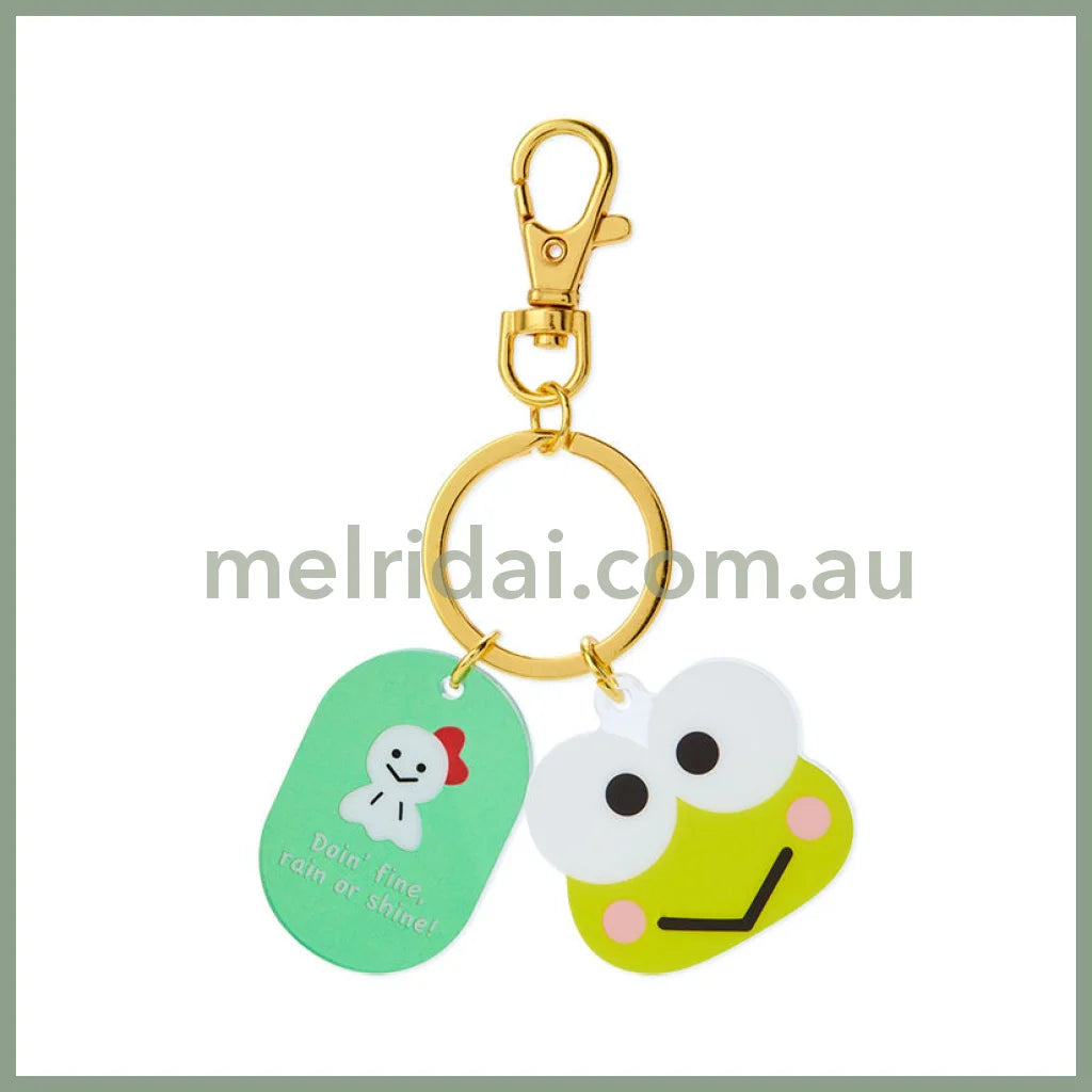 Sanrio | Acrylic Face Shaped Keychain 4.5×0.4×4Cm // Kero Keroppi