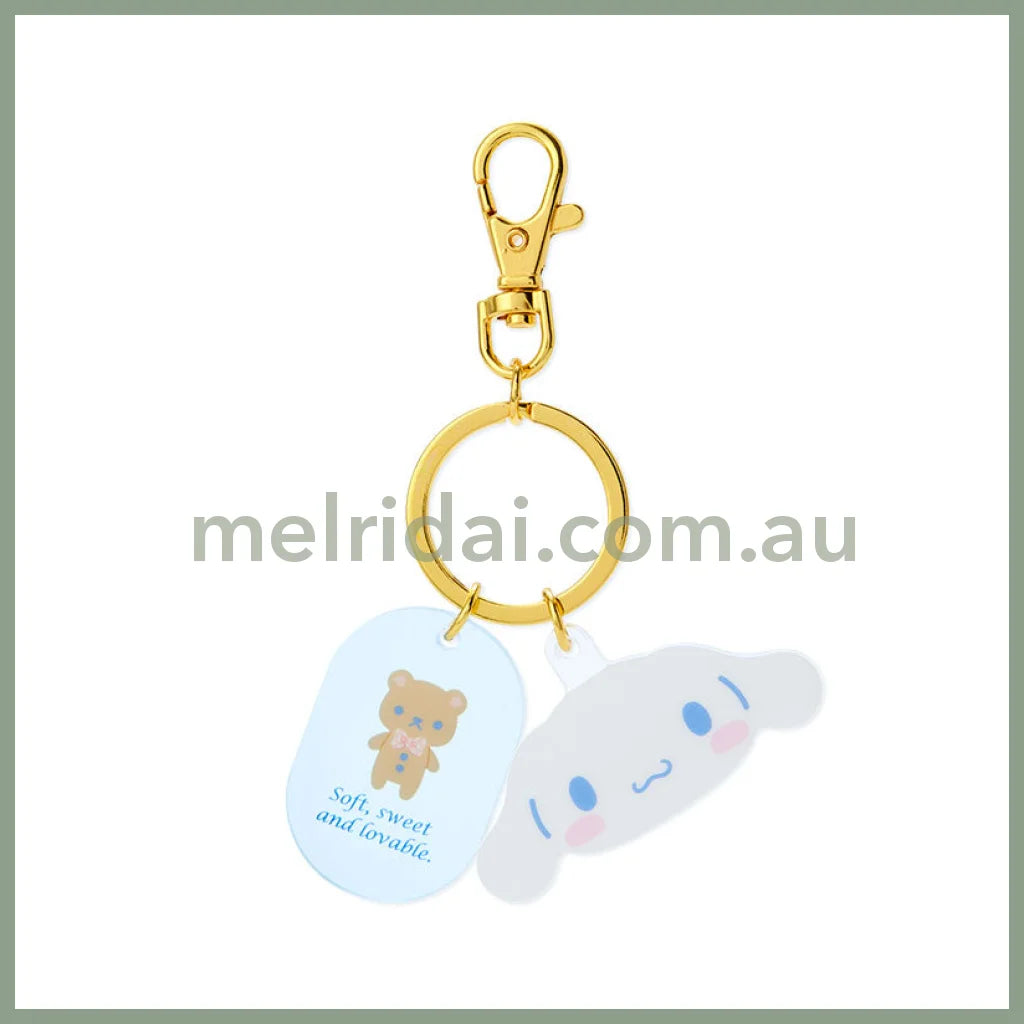 Sanrio | Acrylic Face Shaped Keychain 4.5×0.4×4Cm // Cinnamoroll