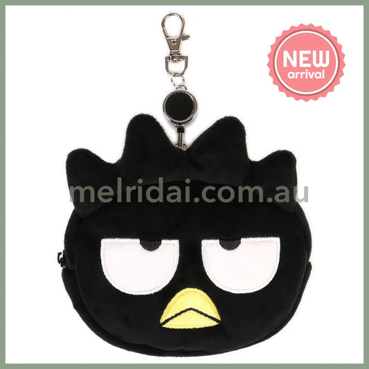 SANRIO | Bad Badtz-Maru Face-shaped Pass Case & Pouch Keychain With Reel 140×50×120mm
