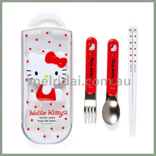SANRIO | Bento Lunch Cutlery Set Spoon Fork Chopstick - Hello Kitty