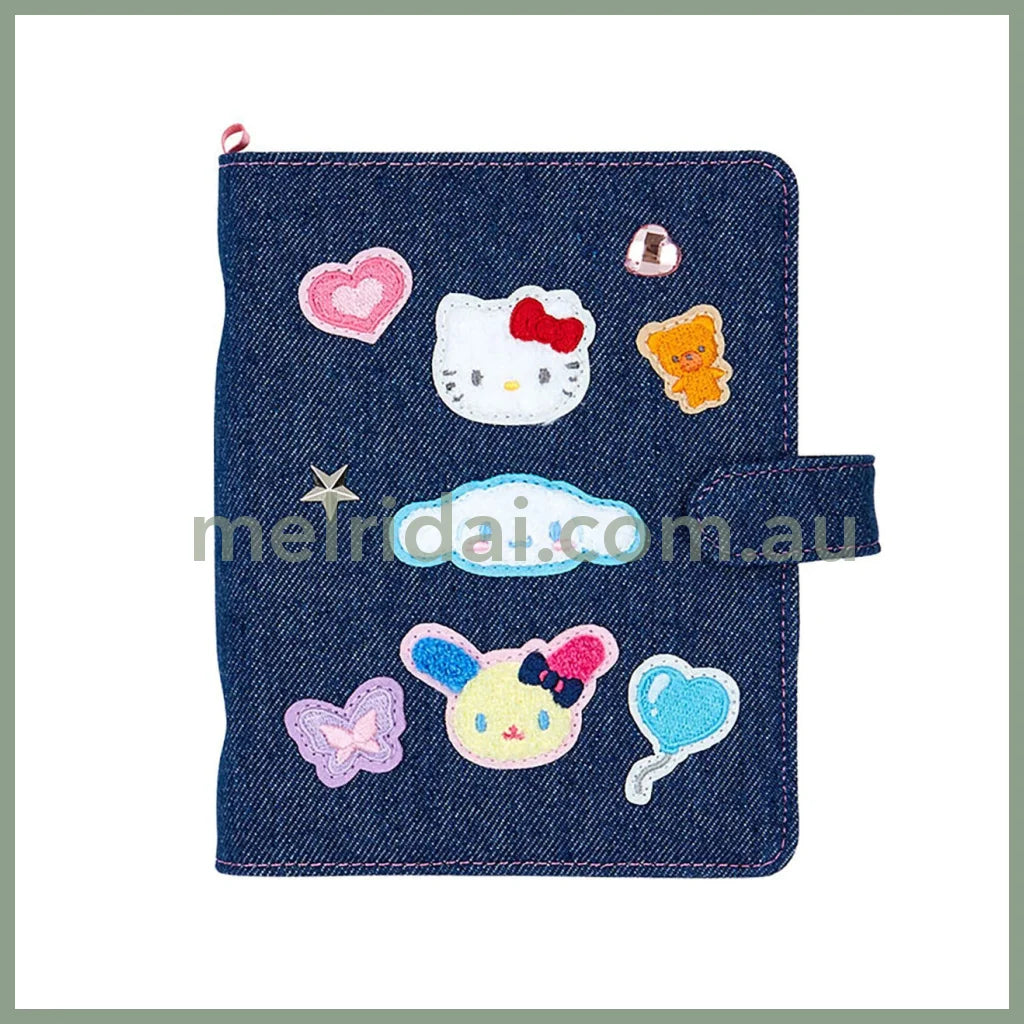 Sanrio | Binder 21.2 X 20.0 5.2Cm (Denim Patch) Characters 6-Hole A6 Notebook Size Card Storage