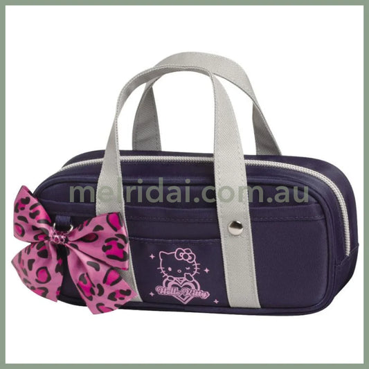 SANRIO | Boston Bag Pen Case Gogo Gal Collection Leopard Pink 80×190×55mm (Hello Kitty)
