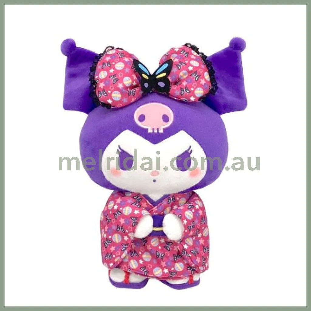 SANRIO | Butterfly Kimono Plush Toy M 36×27×15cm (Kuromi)