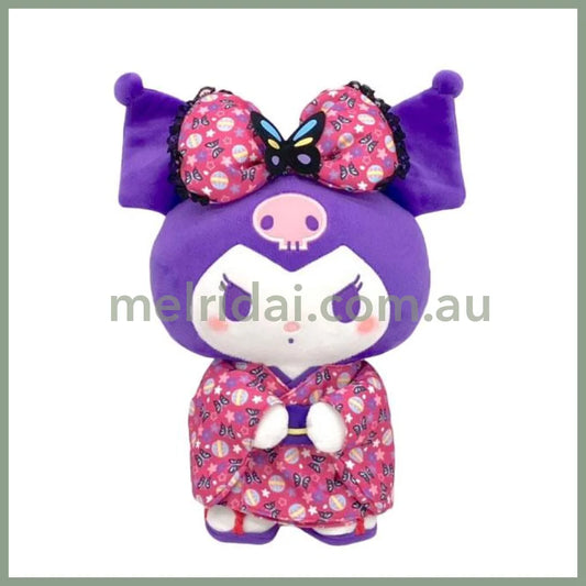 SANRIO | Butterfly Kimono Plush Toy M 36×27×15cm (Kuromi)