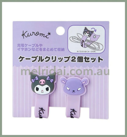 Sanriocable Holder Wire Organizer Clip Set Of 2 Kuromi