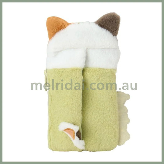 SANRIO | Calico Cat Fluffy Card Holder & Tissue Pouch Keychain 9.2×6.6cm (Always Together My Pet)