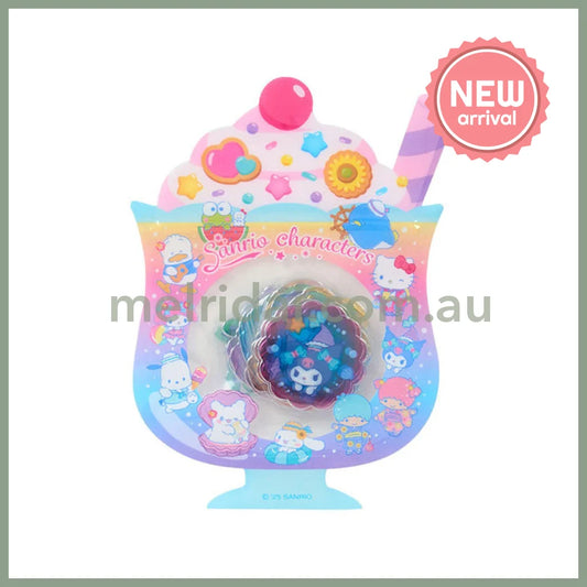 SANRIO | Characters Summer Stickers with Zipper Case 12.4 x 8.9 x 1cm (Cream Soda)
