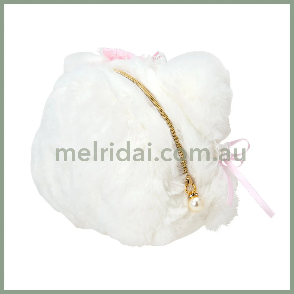 SANRIO | Charmmy Kitty Face-shaped Pouch 240×80×150mm (White Frill Design)