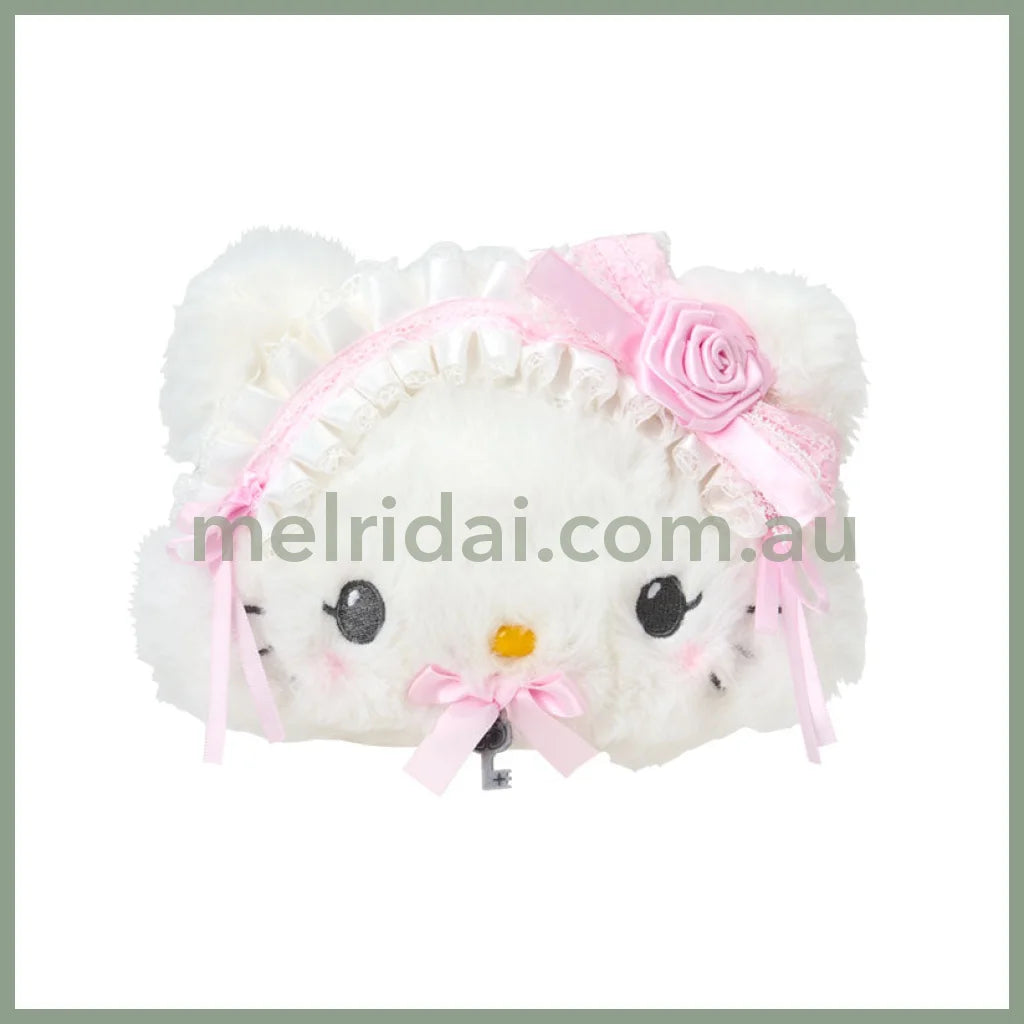 SANRIO | Charmmy Kitty Face-shaped Pouch 240×80×150mm (White Frill Design)